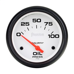 Phantom- Electric Oil Pressure Gauge- 2 5/8 in.- 0 - 100 psi- Incl. 1/8 in. Electric Sender- 1/4 NPT Adapter Fitting- Air-Core Meter Movement