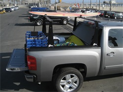 BAK Industries 90-72410BT Hard Folding Truck Bed Cover and Sliding Rack System w/BAK Box Rail Mounts Near Top Of Bed Rail Rails Can Be Lowered Using Drop Down Brackets 