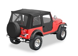 Bestop 51598-15 Supertop Soft Top Black Denim w/2 pc. Soft Doors w/Paddle Handles and Door Strikers 