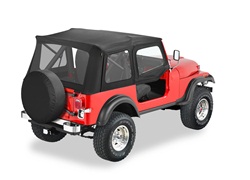 Bestop 51600-15 Supertop Soft Top Black Denim w/Steel Half Doors Incl. Fabric Covered Upper Door Frames 