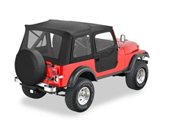 Bestop 51603-15 Supertop Soft Top Black Denim w/2 pc. Soft Doors w/Rotary Latch Type Paddle Handles To Close On Steel Door Pins 