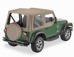 Bestop 79121-33 Sailcloth Replace-A-Top Dark Tan w/Half Door Skins 