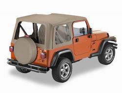 Bestop 79122-33 Sailcloth Replace-A-Top Dark Tan w/o Half Door Skins 