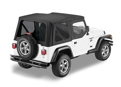 Bestop 79124-01 Sailcloth Replace-A-Top Black w/Tinted Side/Rear and Untinted Half Door Skins 