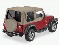 Bestop 79124-33 Sailcloth Replace-A-Top Dark Tan w/Tinted Side/Rear and Untinted Half Door Skins 