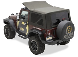 Bestop 79136-36 Sailcloth Replace-A-Top Khaki Diamond w/Tinted Side And Rear Windows w/o Half Door Skins 