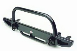 Body Armor CJ-1041 Front Bumper w/ Center Hoop 50in. Black w/Shackle Mount And 2 in. Receiver Tube 