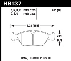 Hawk Performance HB137N.690 Disc Brake Pad HP Plus w/0.690 Thickness 