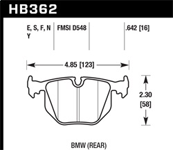 Hawk Performance HB362N.642 Disc Brake Pad HP Plus w/0.642 Thickness 