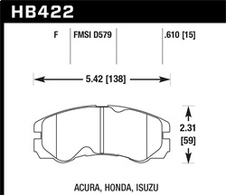 Hawk Performance HB422Y.610 Disc Brake Pad LTS w/0.610 Thickness 