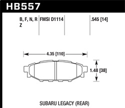 Hawk Performance HB557N.545 Disc Brake Pad HP Plus w/0.545 Thickness 