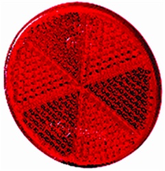 Hella 002014081 2014 Reflex Reflector 60mm Dia. Round Red Lens ECE Approved w/Adhesive 