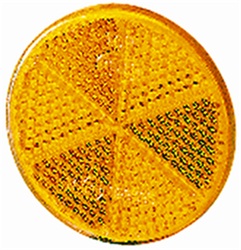Hella 002014101 2014 Reflex Reflector 60mm Dia. Round Amber Lens w/Adhesive ECE Approved 