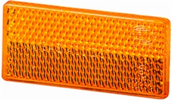 Hella 004412001 4412 Reflex Reflector Rectangle Amber Lens w/Adhesive SAE Approved 