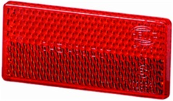 Hella 004412021 4412 Reflex Reflector Rectangle Red Lens w/Adhesive SAE Approved 