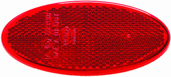 Hella 343160002 3160 Reflex Reflector Oval Red Lens w/Adhesive SAE Approved 