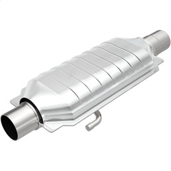 MagnaFlow 49 State Converter 94419 94400 Series Air Tube Non-OBDII Universal Catalytic Converter Long Oval 3 in. In/Out 15.5 in. Body/Overall L-21 in. W-7 in. Single Air Tube 49 State 