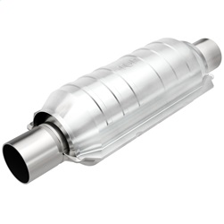 MagnaFlow 49 State Converter 94609 94600 Series Round OBDII Compliant Universal Catalytic Converter 3 in. In/Out 7 in. Body/11 in. Overall Length 5 1/8 in. Wide w/o Air Tube 49 State 