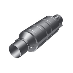 MagnaFlow 49 State Converter 94834 94800 Series Round OBDII Compliant Universal Catalytic Converter 2 in. In/Out 11 in. Body/Overall L-15 in. W-5 1/8 in. w/Single O2 Port 49 State 