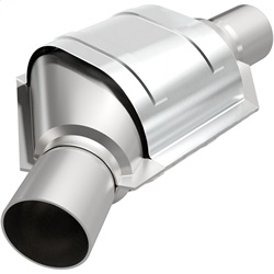 MagnaFlow 49 State Converter 99174HM 99000 Series Universal Catalytic Converter Heavy Metal Loaded 2 in. Inlet/Outlet Angled Offset/Center Oval L-9 in. W-6.5 in. Overall Length 11.5 in. 49 State 