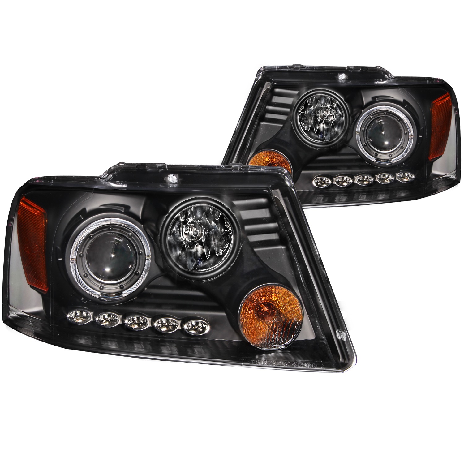 Anzo USA Anzo USA 111204 Projector Headlight Set; w/Halo Fits 04-08 F-150