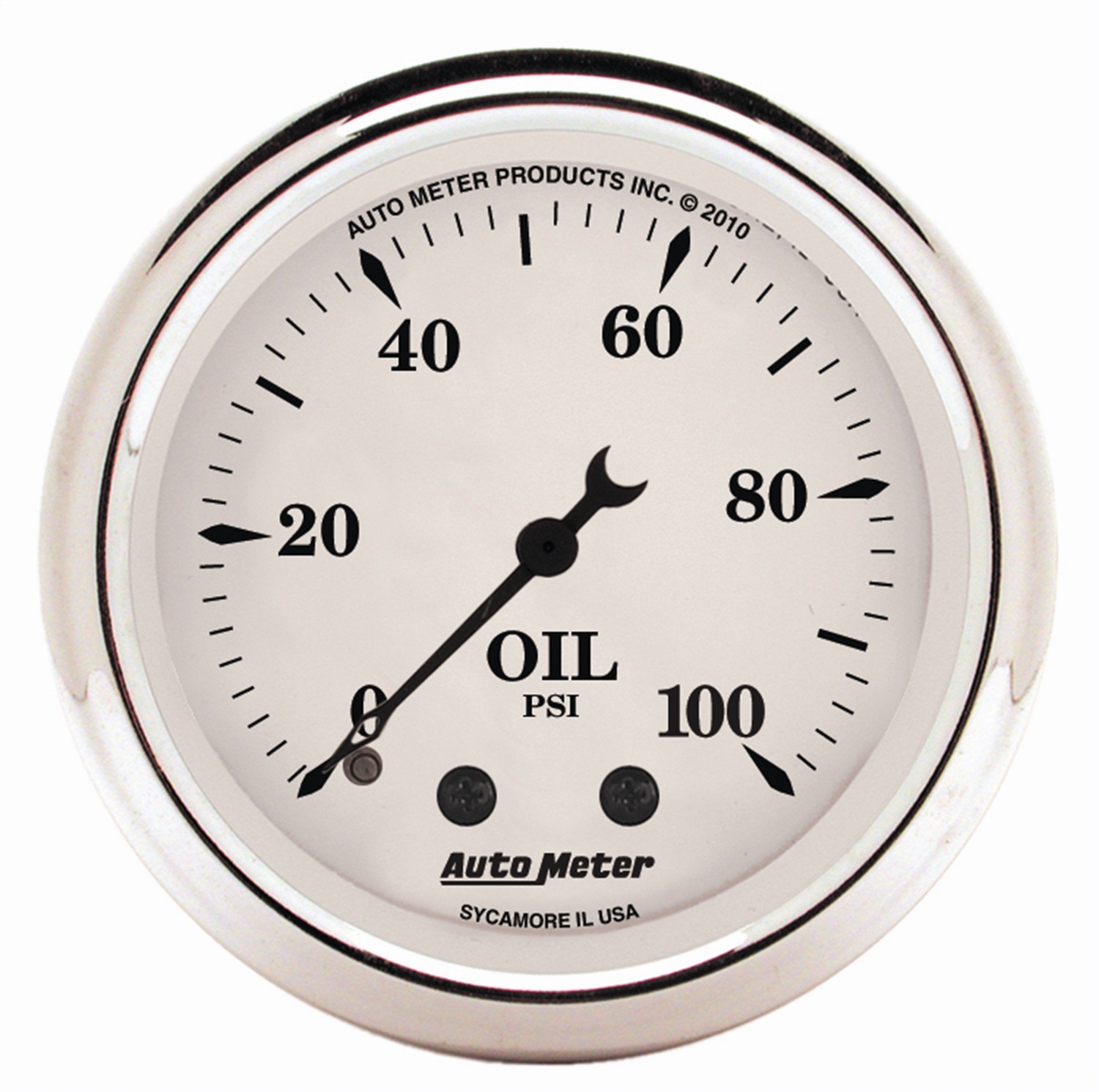 Auto Meter Auto Meter 1621 Old Tyme White; Mechanical Oil Pressure Gauge