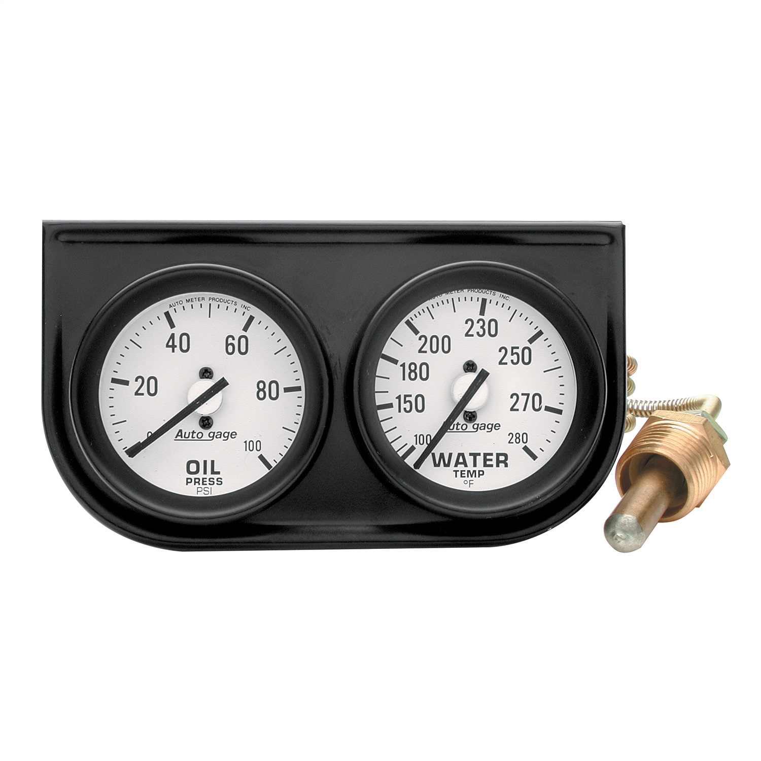 Auto Meter Auto Meter 2326 Autogage; Mechanical Oil/Water; Black Console