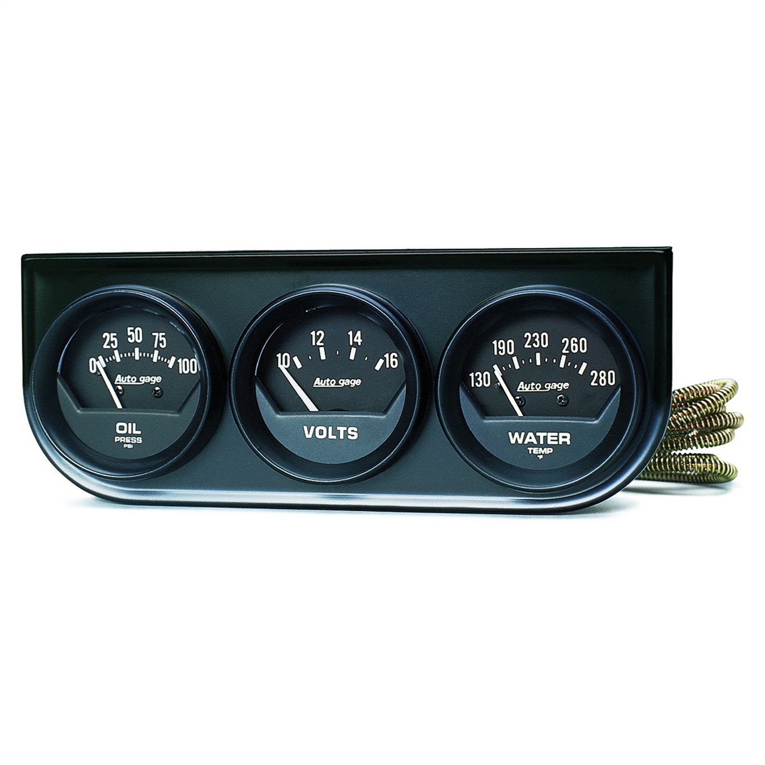 Auto Meter Auto Meter 2348 Autogage; Black Oil/Volt/Water; Black Console