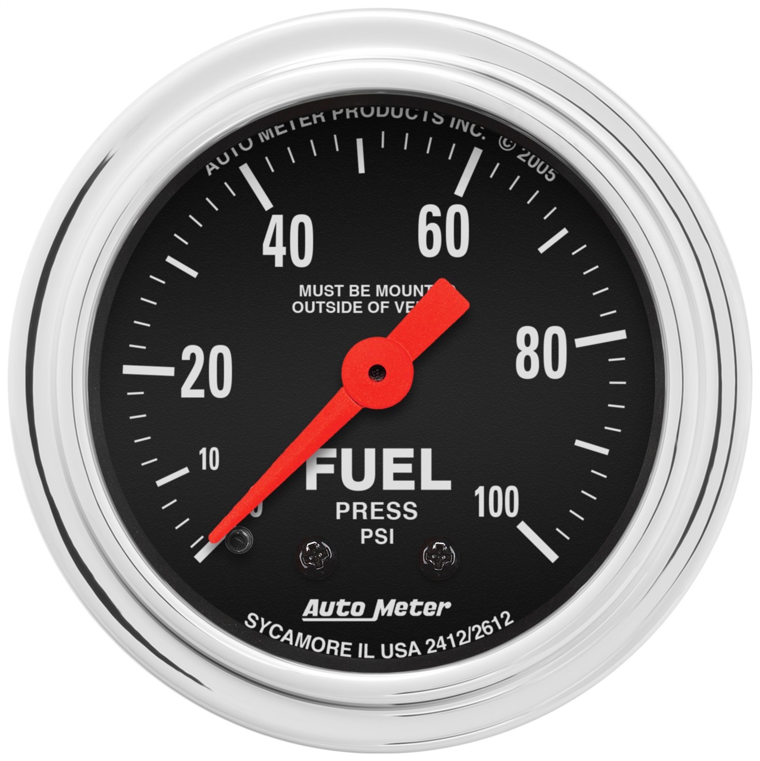 Auto Meter Auto Meter 2412 Traditional Chrome Mechanical Fuel Pressure Gauge