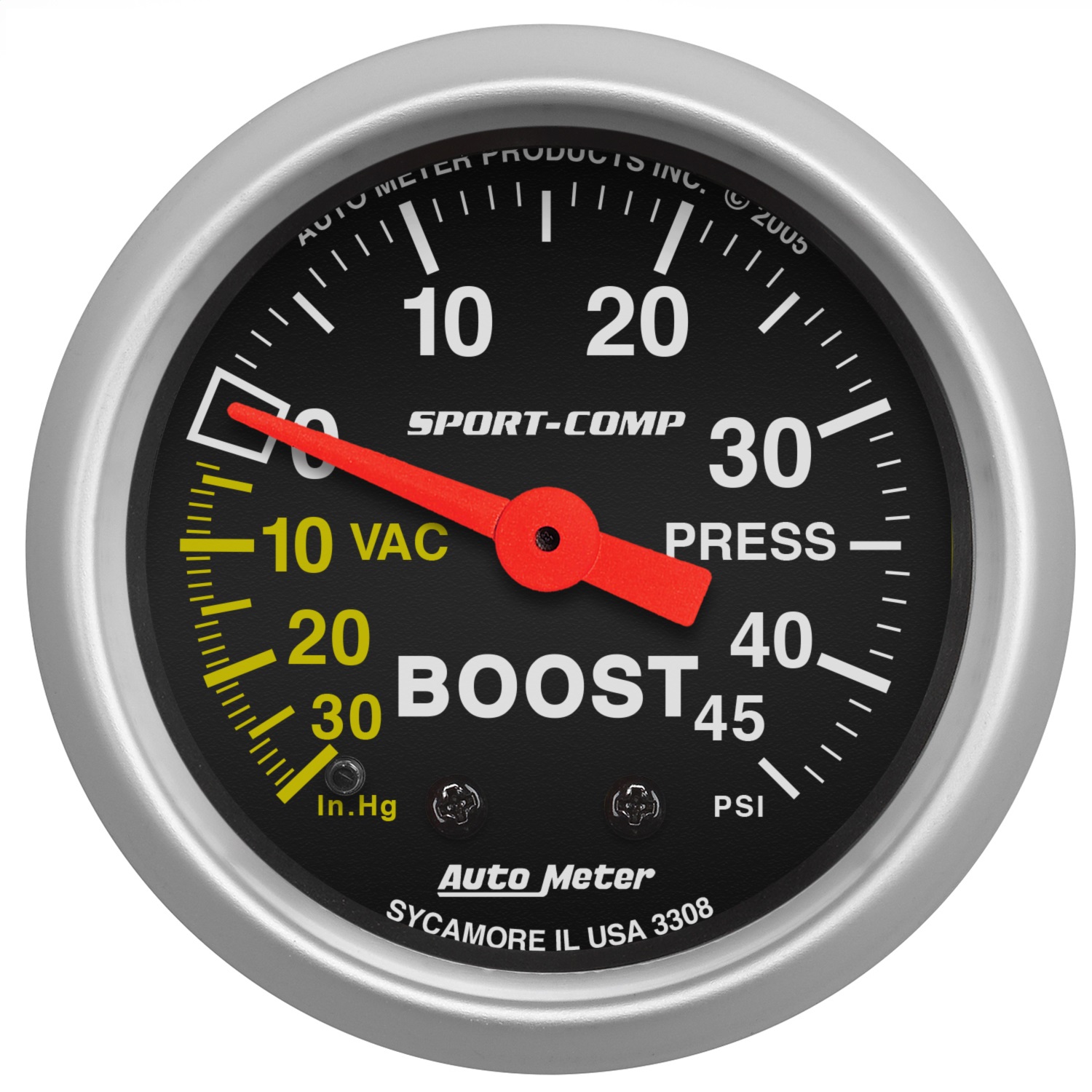 Auto Meter Auto Meter 3308 Sport-Comp; Mechanical Boost/Vacuum Gauge