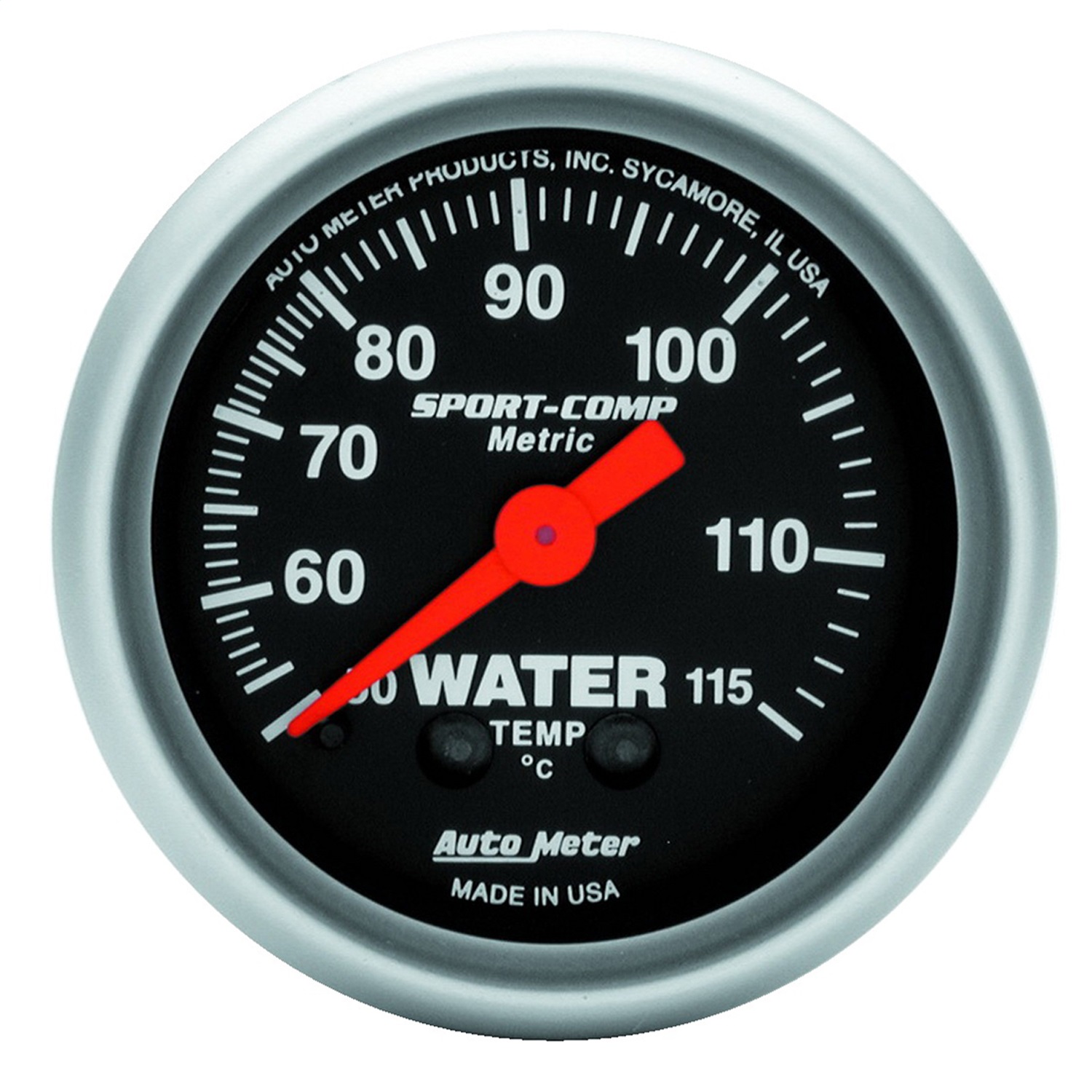 Auto Meter Auto Meter 3332-M Sport-Comp; Mechanical Metric Water Temperature Gauge