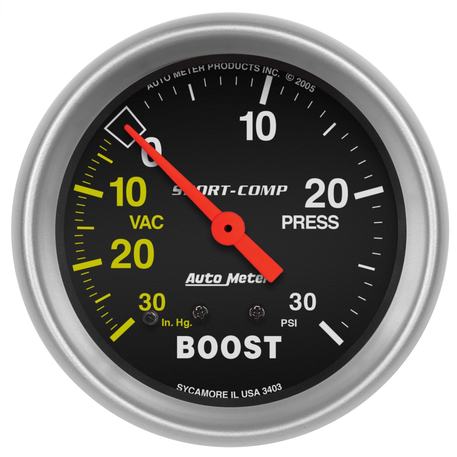 Auto Meter Auto Meter 3403 Sport-Comp; Mechanical Boost/Vacuum Gauge