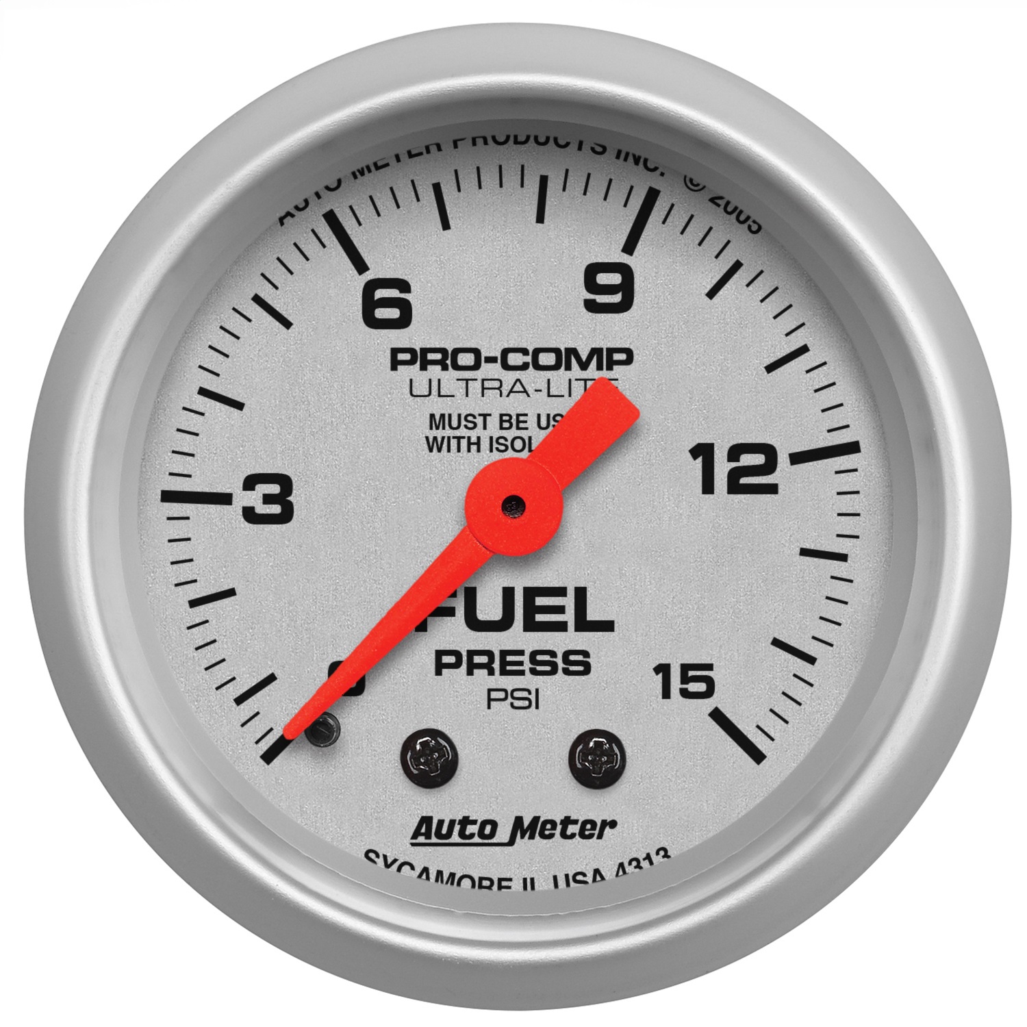 Auto Meter Auto Meter 4313 Ultra-Lite; Mechanical Fuel Pressure Gauge