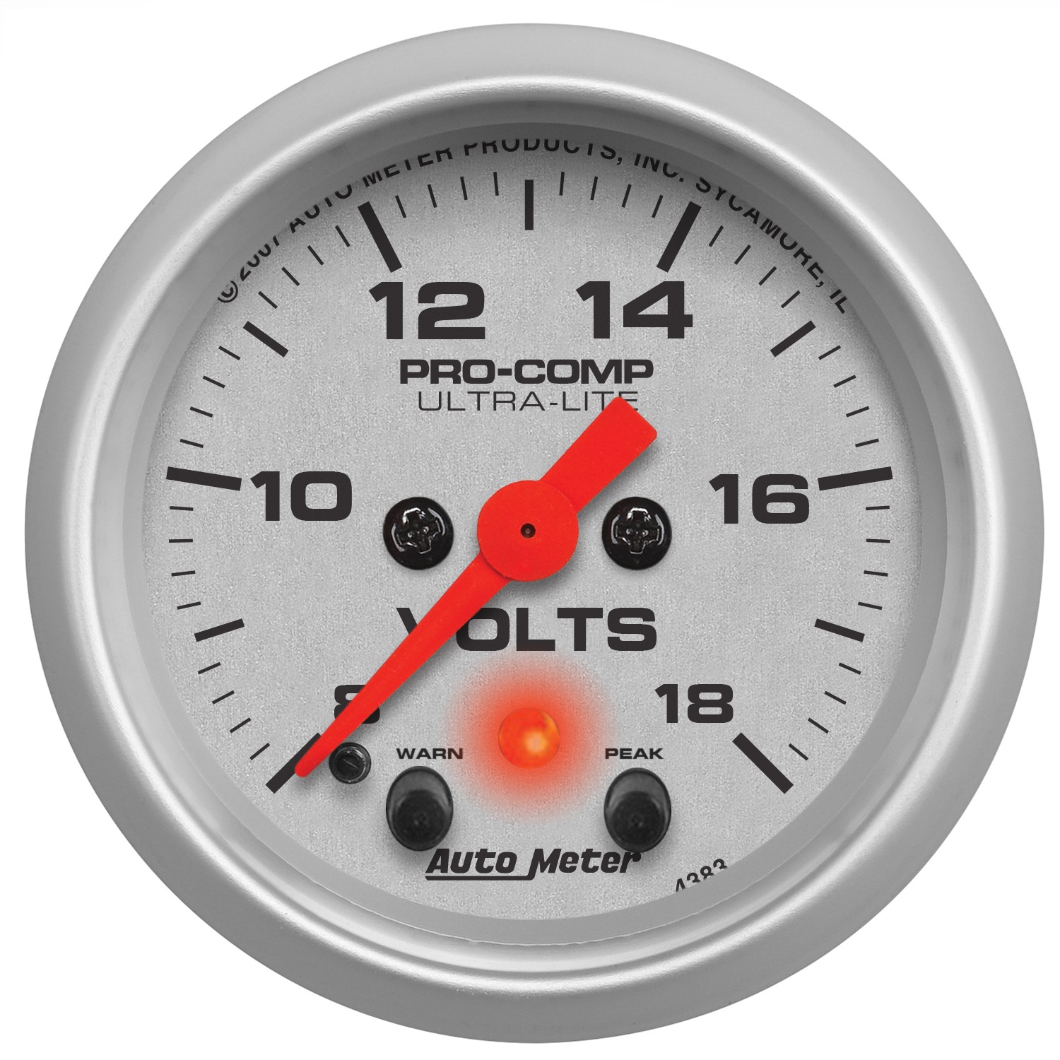 Auto Meter Auto Meter 4383 Ultra-Lite; Electric Voltmeter Gauge