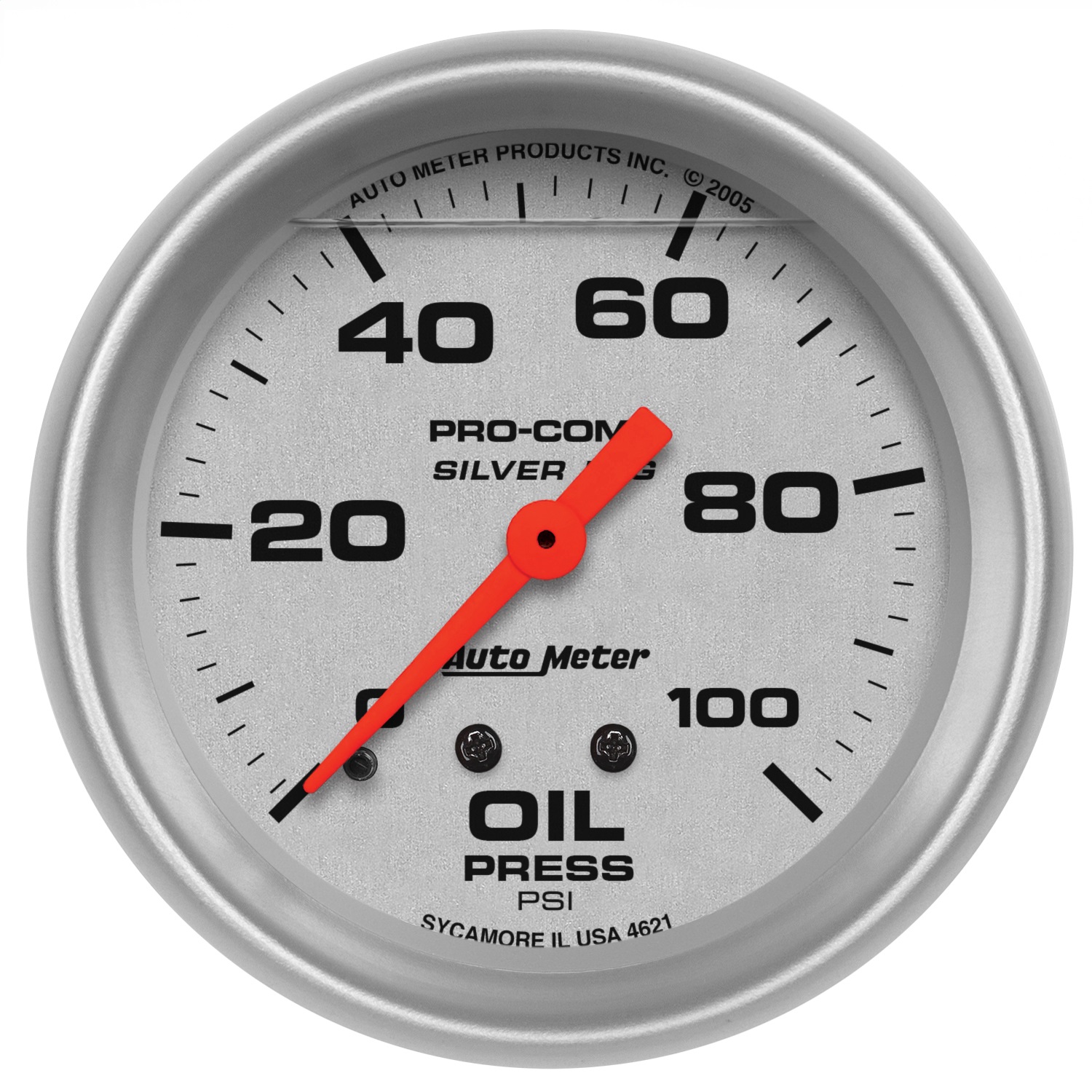 Auto Meter Auto Meter 4621 Silver; LFGs Oil Pressure Gauge