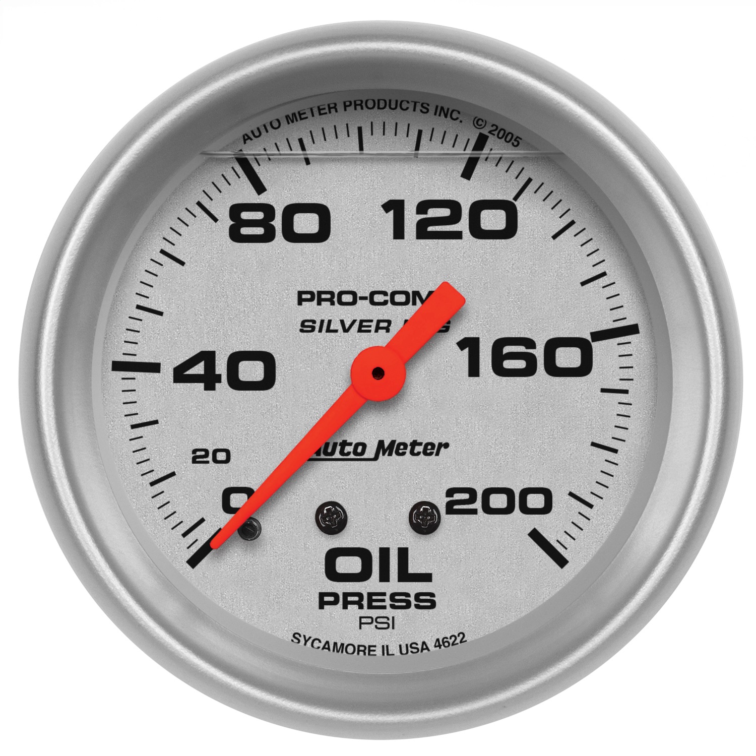 Auto Meter Auto Meter 4622 Silver; LFGs Oil Pressure Gauge