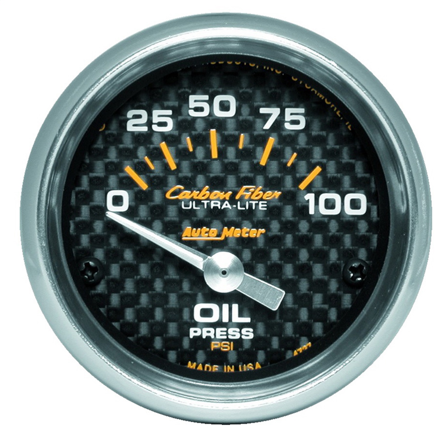 Auto Meter Auto Meter 4727 Carbon Fiber; Electric Oil Pressure Gauge