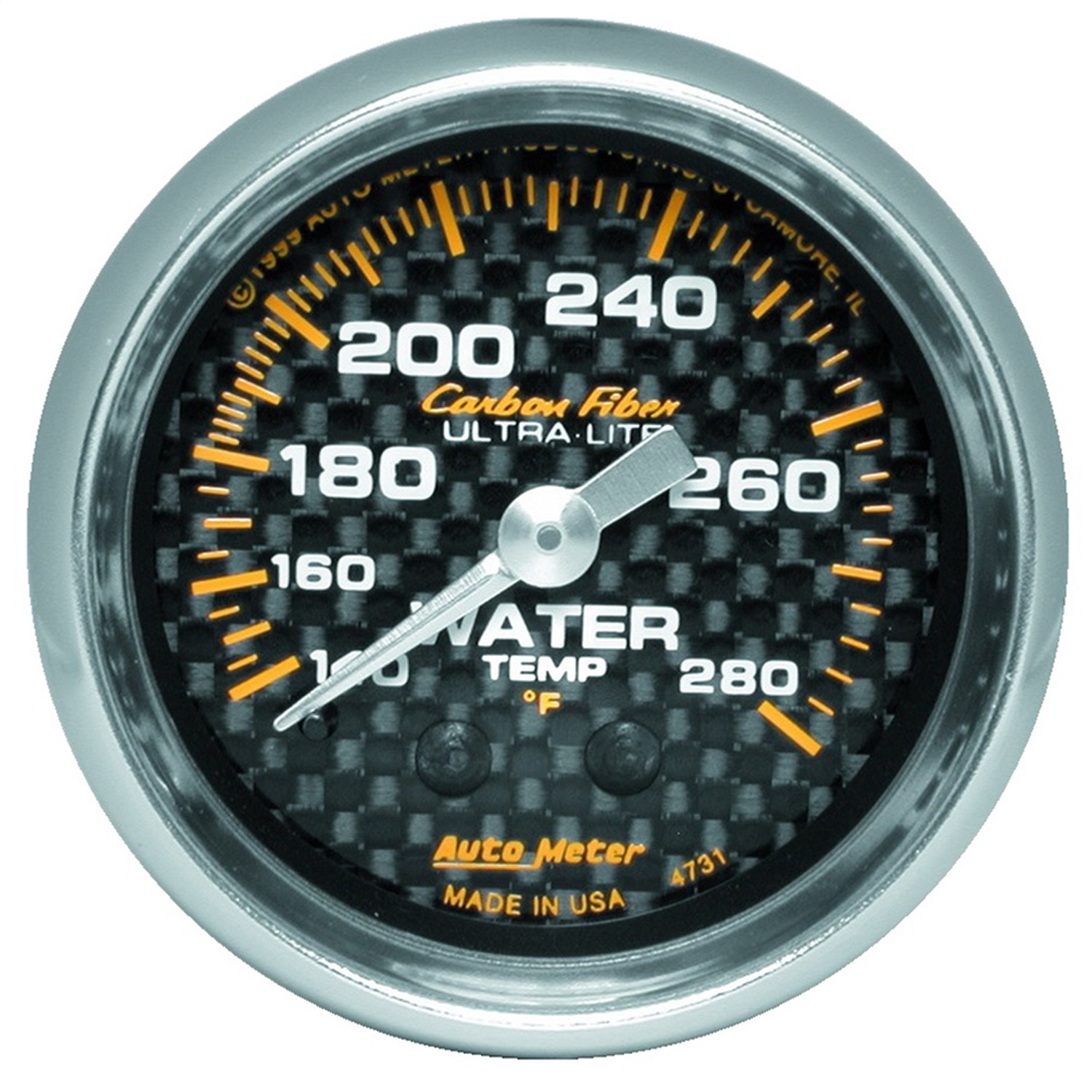 Auto Meter Auto Meter 4731 Carbon Fiber; Mechanical Water Temperature Gauge