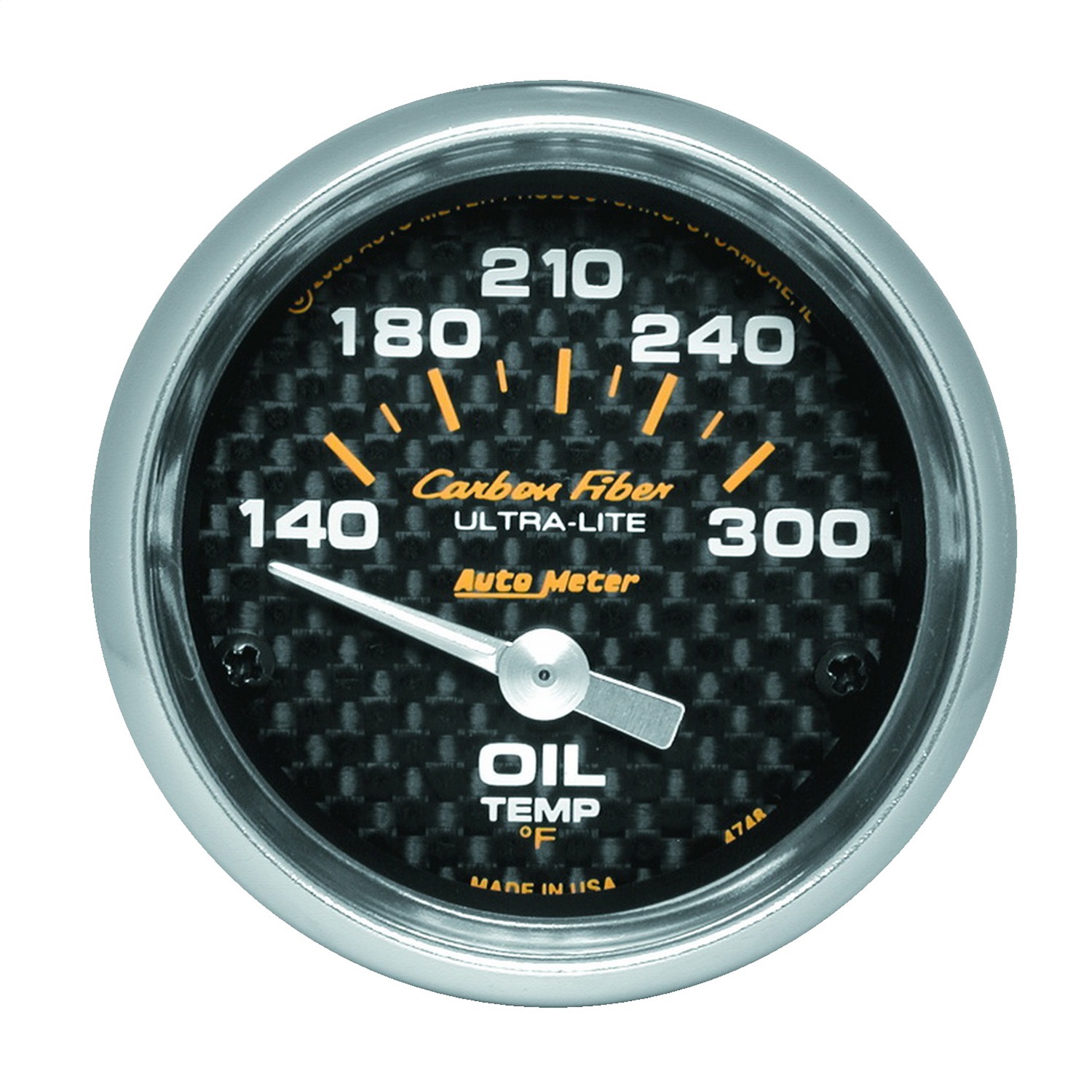 Auto Meter Auto Meter 4748 Carbon Fiber; Electric Oil Temperature Gauge