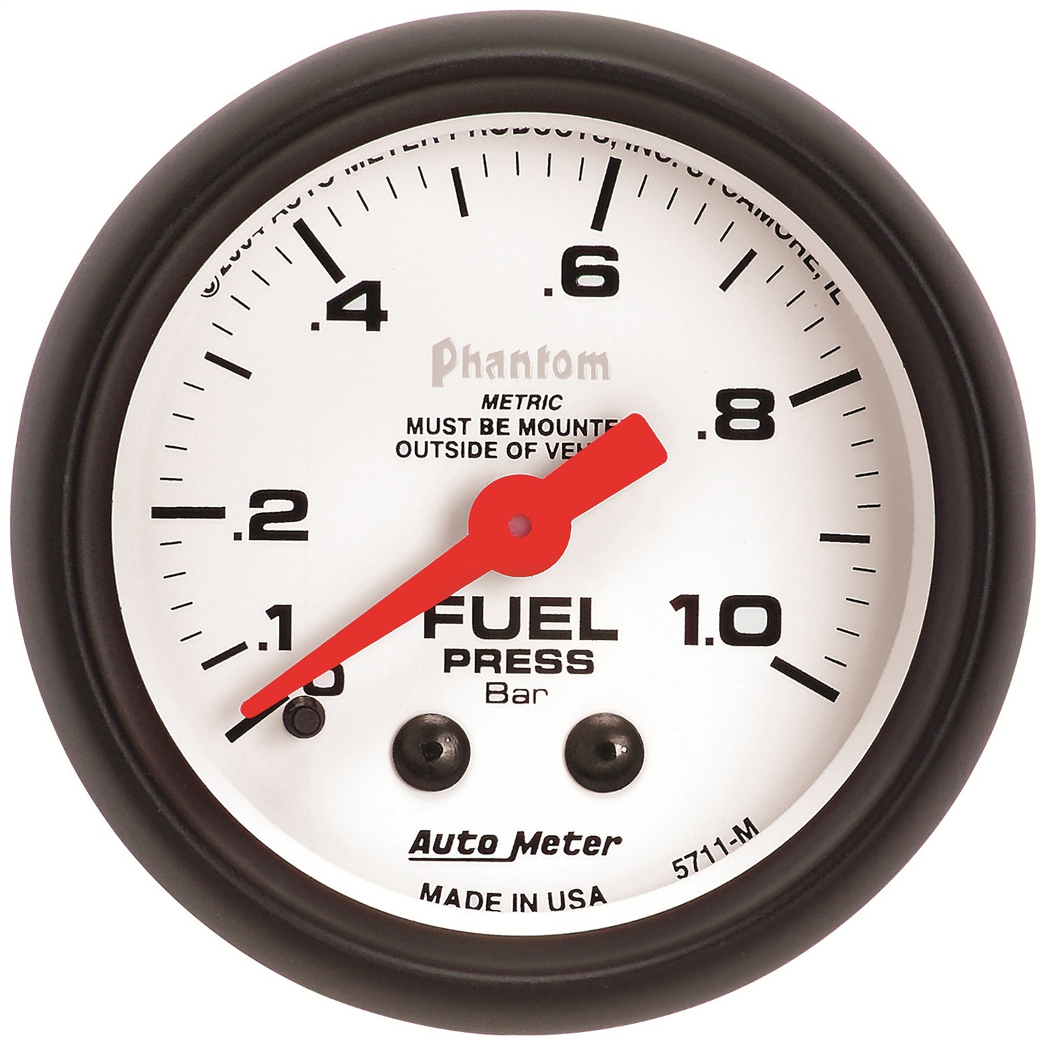 Auto Meter Auto Meter 5711-M Phantom; Mechanical Fuel Pressure Gauge
