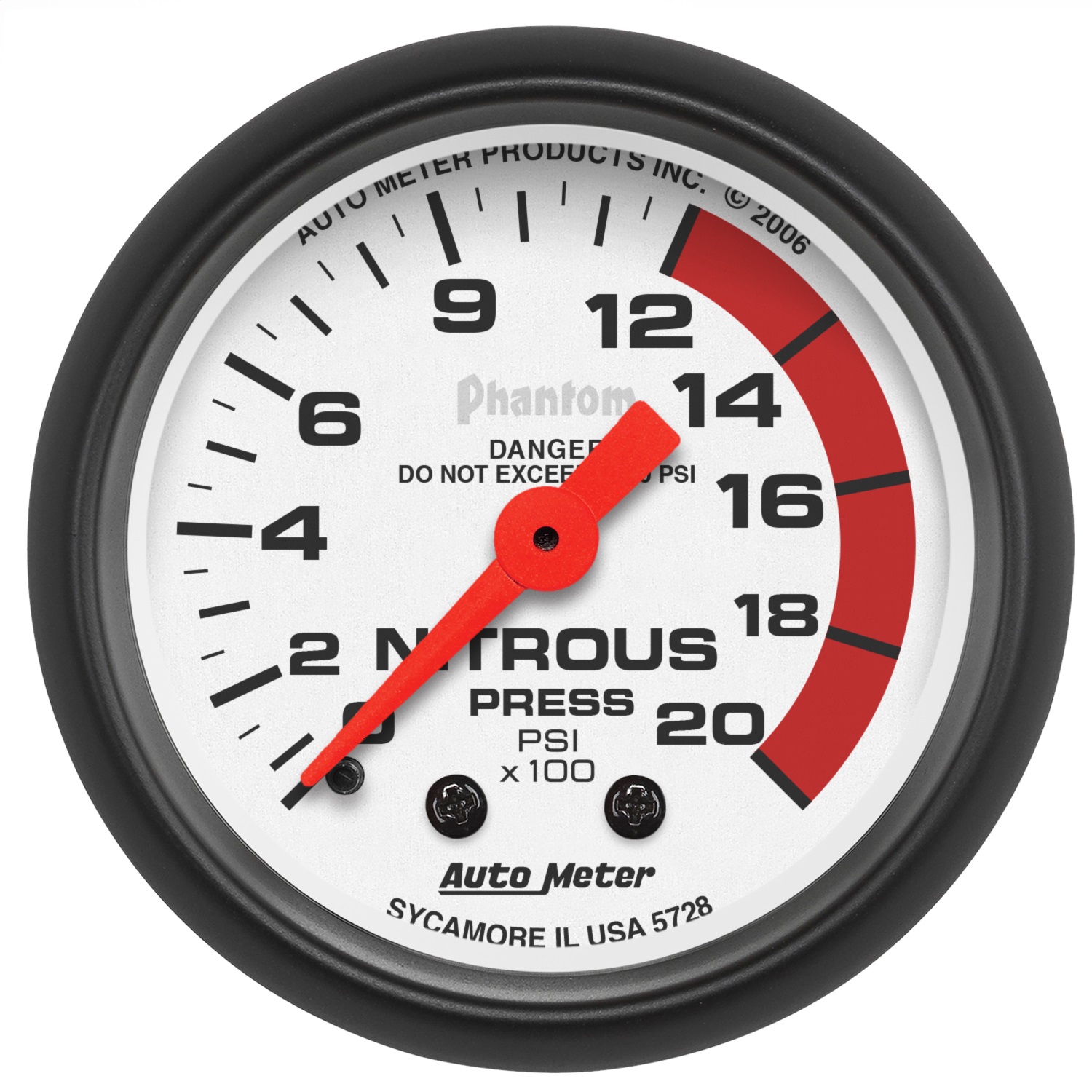 Auto Meter Auto Meter 5728 Phantom; Mechanical Nitrous Pressure Gauge