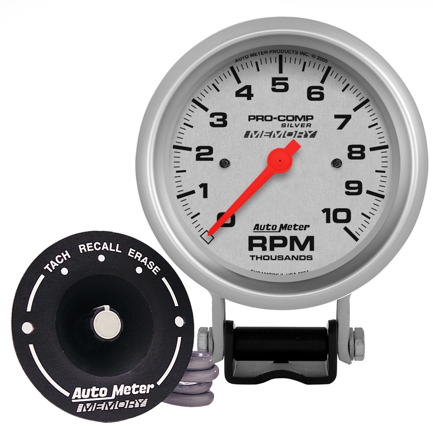 Auto Meter Auto Meter 6604 Pro-Comp; Silver Electric Tachometer