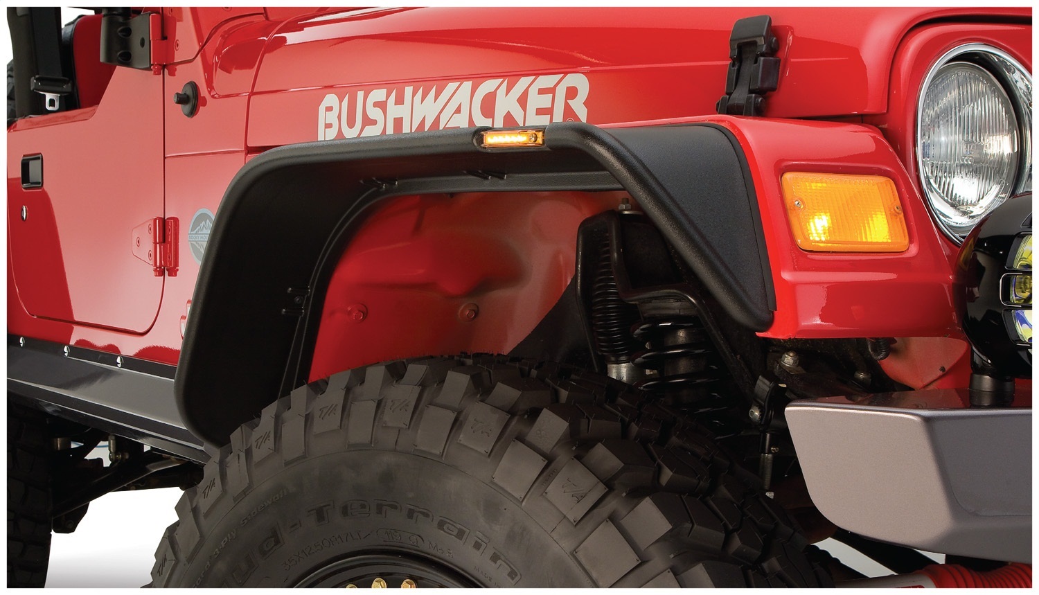 Bushwacker 1092007 Flat Style Fender Flares Fits Wrangler (LJ