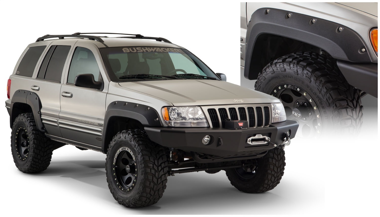 Bushwacker Bushwacker 10926-07 Cut-Out Fender Flares 99-04 Grand Cherokee (WJ)