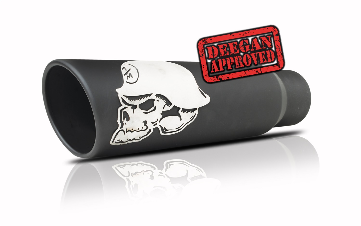Gibson Performance 61-1046 Metal Mulisha Exhaust Tip Metal Mulisha Exhaust Tip; 5 in. Black Ceramic Round Rolled Edge Slash-Cut Tip; 2.25 in. / 2.5 in. Inlet; 5 in. Outlet; L-12 in.;
