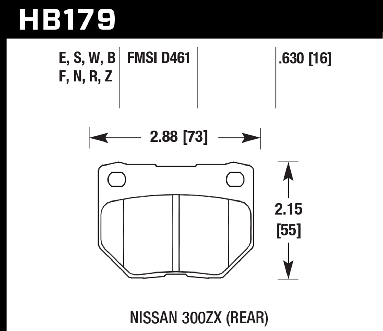 Hawk Performance Hawk Performance HB179N.630 Disc Brake Pad Fits 89-07 300ZX Impreza Skyline