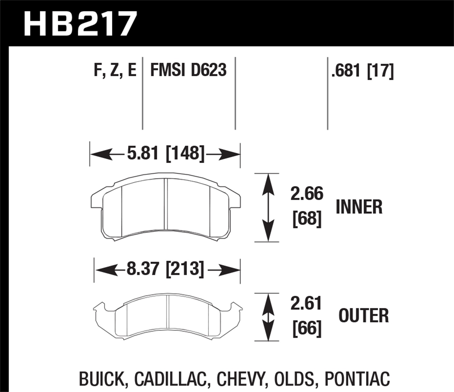Hawk Performance Hawk Performance HB217F.681 Disc Brake Pad