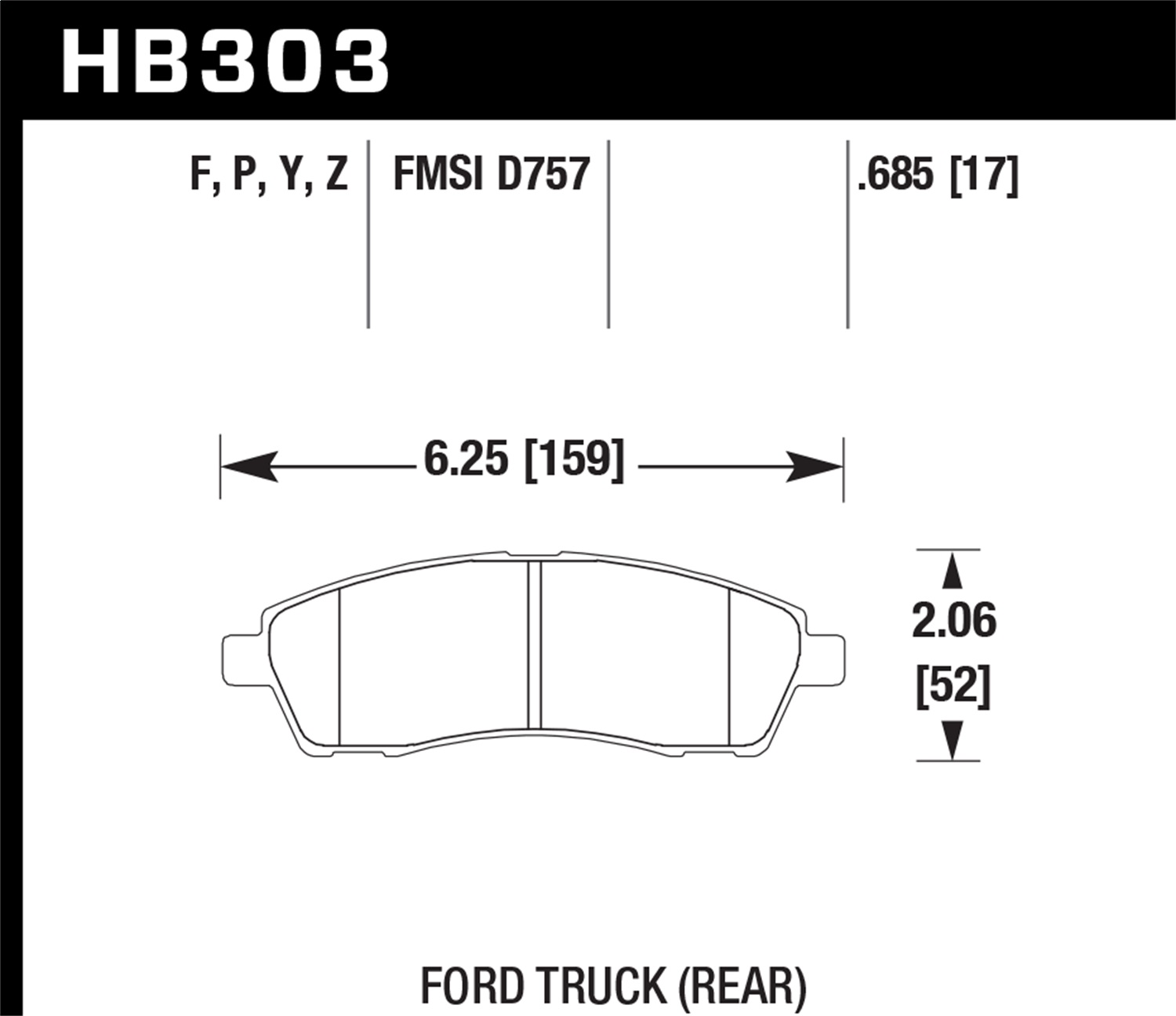 Hawk Performance Hawk Performance HB303Y.685 Disc Brake Pad