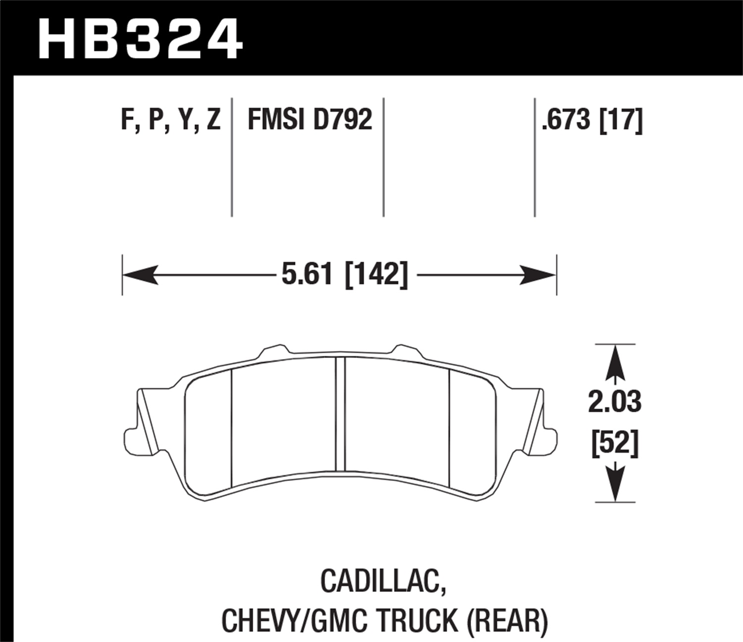 Hawk Performance Hawk Performance HB324Y.673 Disc Brake Pad