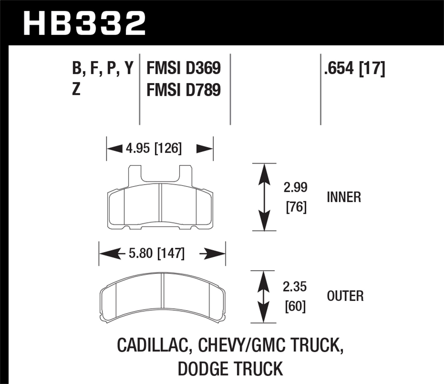 Hawk Performance Hawk Performance HB332F.654 Disc Brake Pad